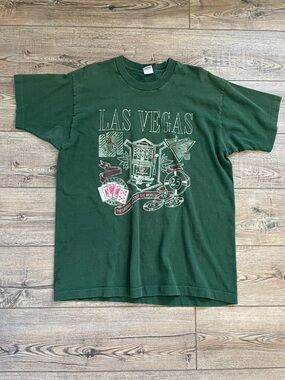 Vintage fruit of the loom green Las Vegas T shirt size XL‼️‼️‼️